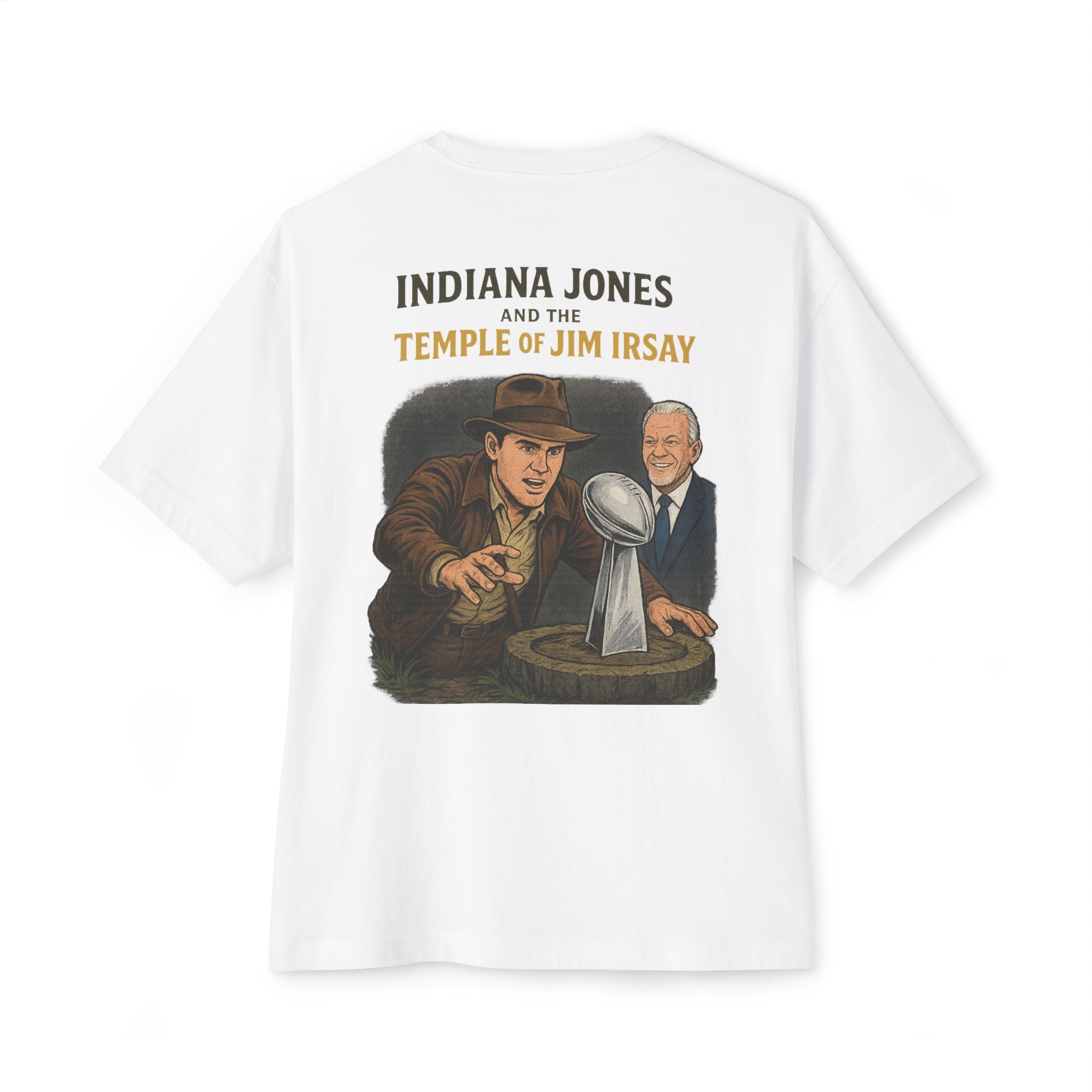 Indiana Jones and the Temple of Jim Irsay - Boxy Tee, Perfect Gift for Colts Fans, Retro Style, Streetwear, Casual Wear, Fan Merchandise
