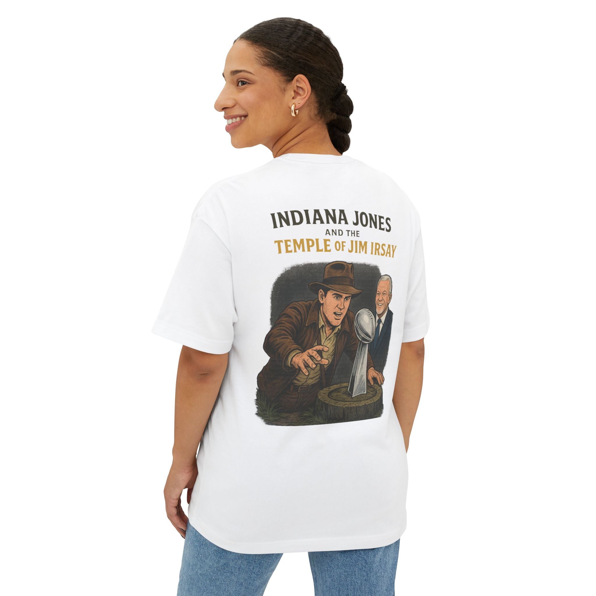 Indiana Jones and the Temple of Jim Irsay - Boxy Tee, Perfect Gift for Colts Fans, Retro Style, Streetwear, Casual Wear, Fan Merchandise